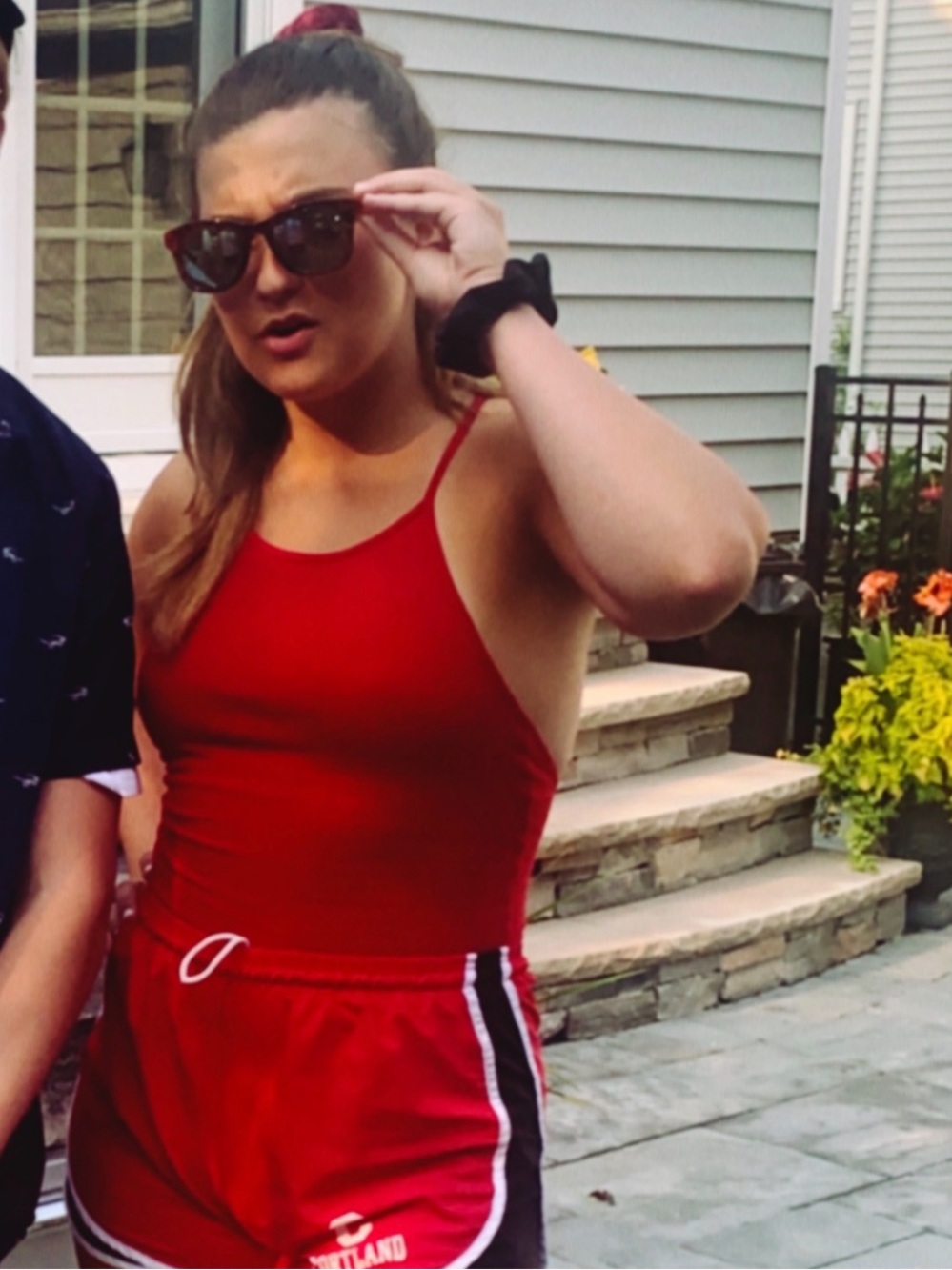 SHEIN Red Ribbed Snap-Button Bodysuit